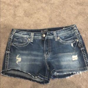 Silver jeans shorts